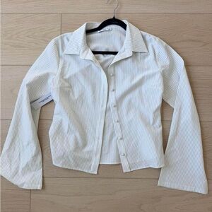 Princess Polly Anni Pinstripe Shirt White